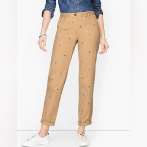 Talbots Bird Print Relaxed Chino Pants